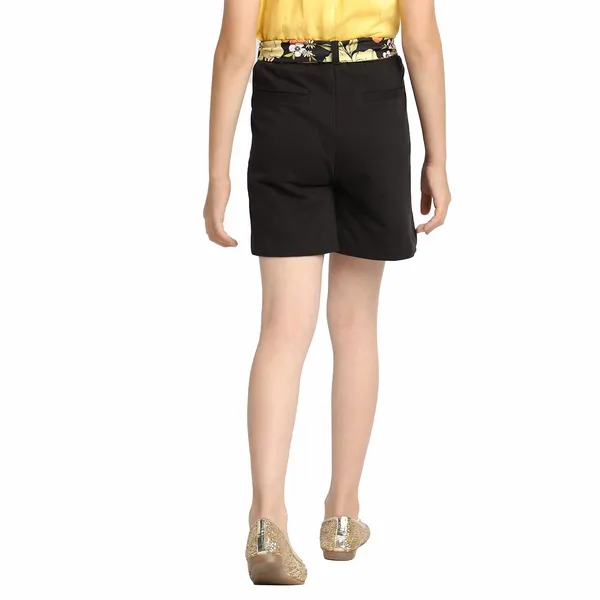Black_Cotton_Hot_Shorts_With_Designer_Belt_For_Girls