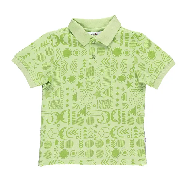 Green_Graphic_Print_Polo_Collar_T-Shirt_For_Boys