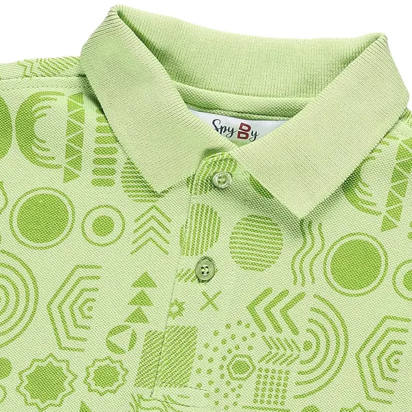 Green_Graphic_Print_Polo_Collar_T-Shirt_For_Boys