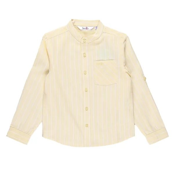 Yellow_Mandarin_Collar_Full_Sleeve_Shirt_For_Boys