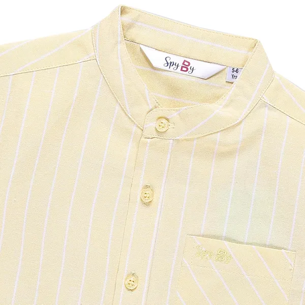 Yellow_Mandarin_Collar_Full_Sleeve_Shirt_For_Boys