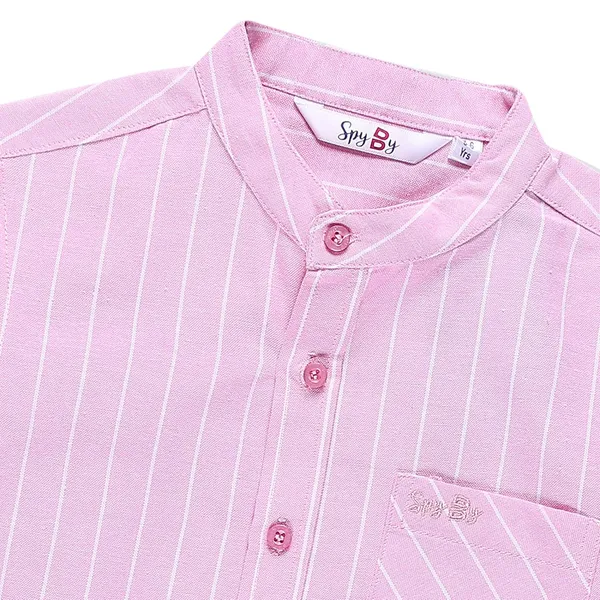 Pink_Mandarin_Collar_Full_Sleeve_Shirt_For_Boys