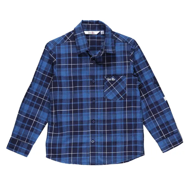 Navy_Blue_Check_Spread_Collar_Full_Sleeve_Shirt_For_Boys