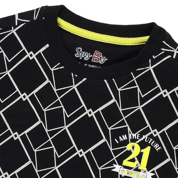 Black_Printed_Round_Neck_Half_Sleeve_T-Shirt_For_Boys