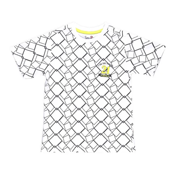White_Printed_Round_Neck_Half_Sleeve_T-Shirt_For_Boys