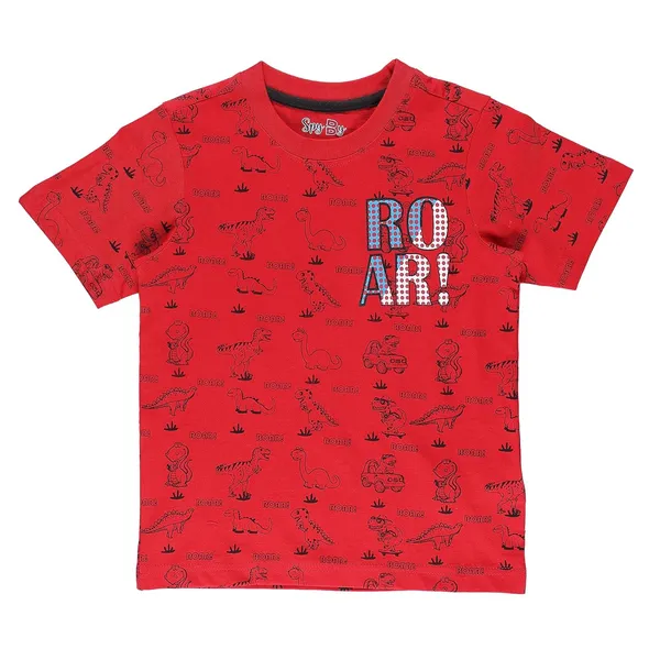 Red_Animals_Printed_Round_Neck_Half_Sleev_T-Shirt_For_Boys