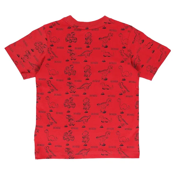 Red_Animals_Printed_Round_Neck_Half_Sleev_T-Shirt_For_Boys