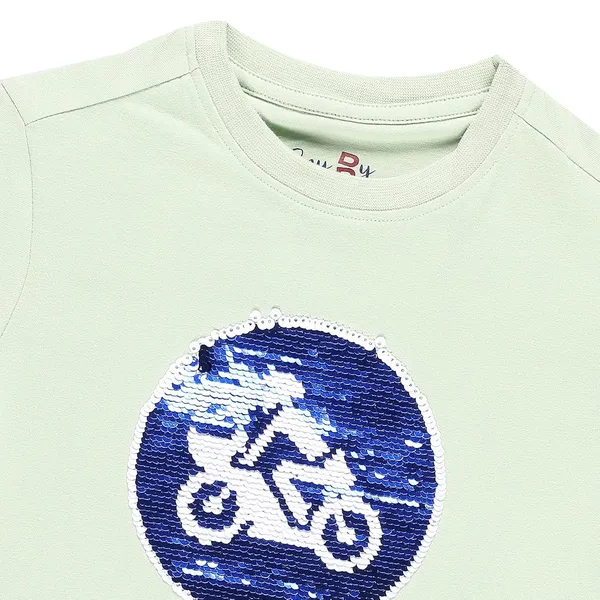 Lime_Green_With_Sequence_Work_Round_Neck_Half_Sleeve_T-Shirt_For_Boys