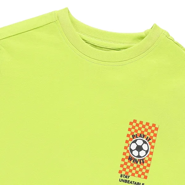 Neon_Green_With_Text_Printed_Round_Neck_Half_Sleeve_T-Shirt_For_Boys