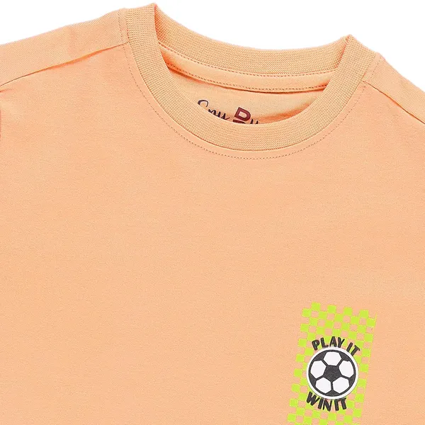 Orange_With_Text_Printed_Round_Neck_Half_Sleeve_T-Shirt_For_Boys