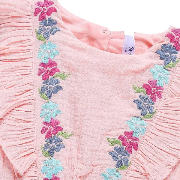 Peach_Floral_Embroidered_Frock_For_Girls