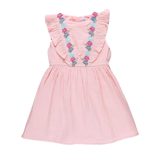 Peach_Floral_Embroidered_Frock_For_Girls