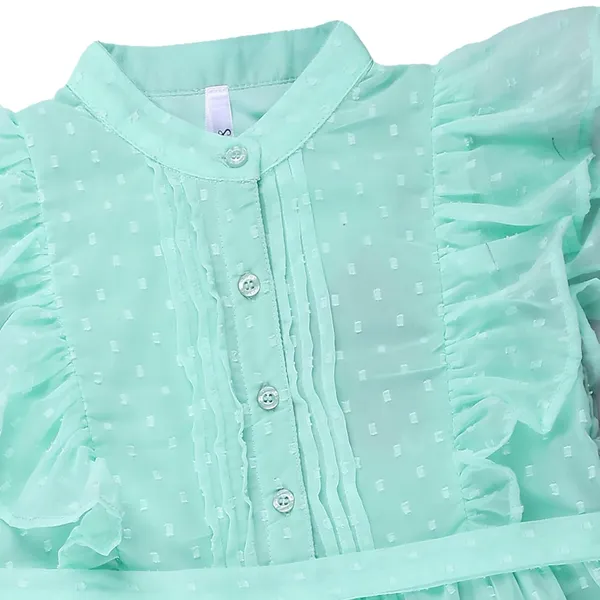 Light_Green_Fit_And_Flair_Dress_With_Belt_For_Girls
