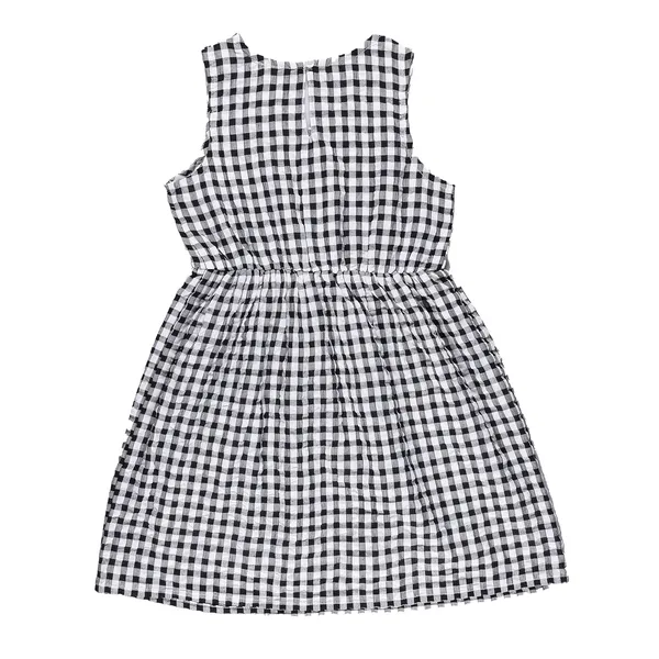 Black_Small_Check_With_Front_Bow_Sleeveless_Dress_For_Girls