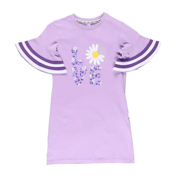 Lavender_Flaire_Sleeves_Front_Printed_Dress_For_Girls