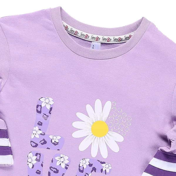 Lavender_Flaire_Sleeves_Front_Printed_Dress_For_Girls
