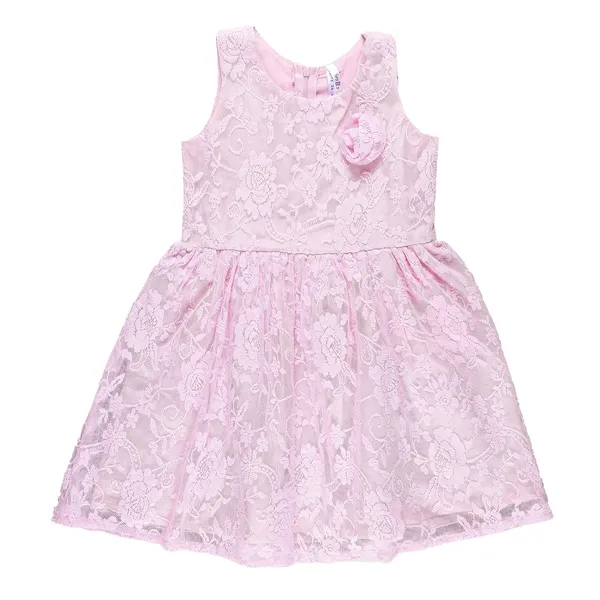 Pink_Beautiful_Net_Sleeveless_Frock_For_Girls