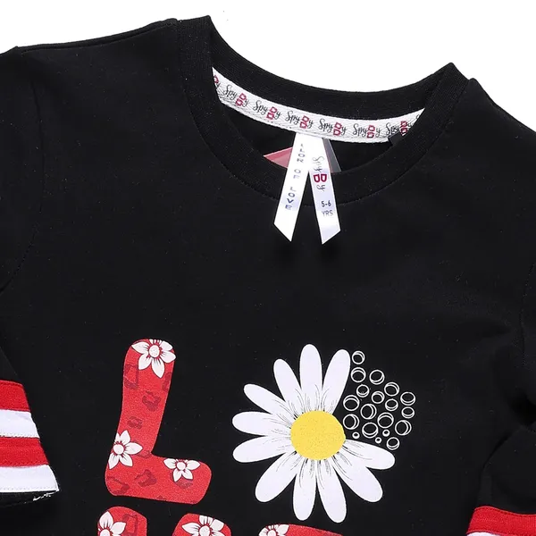 Black_Flaire_Sleeves_Front_Printed_Dress_For_Girls