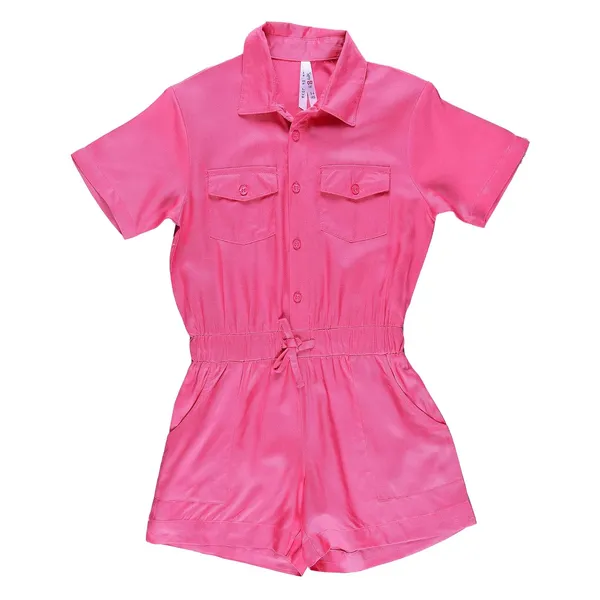 Fusia_Pink_Fusia_Half_Sleeve_Collared_Jumpsuit_For_Girls