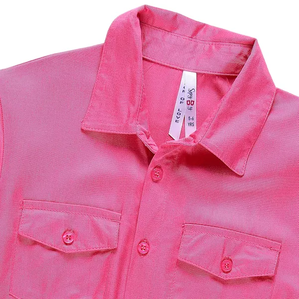 Fusia_Pink_Fusia_Half_Sleeve_Collared_Jumpsuit_For_Girls