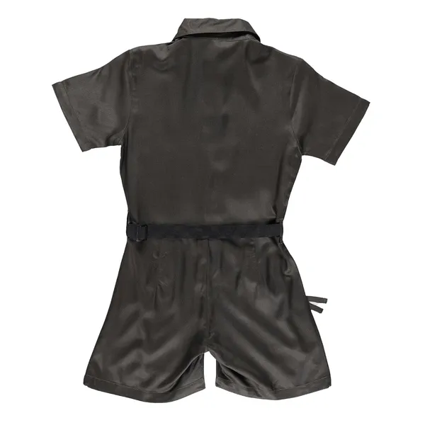 Olive_Half_Sleeve_Collared_Zipper_Jumpsuit_For_Girls
