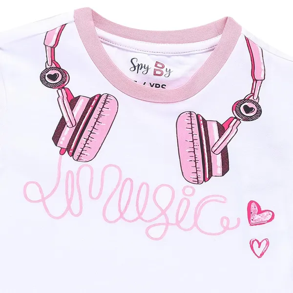 White_Front_Printed_Half_Sleeve_Top_For_Girls