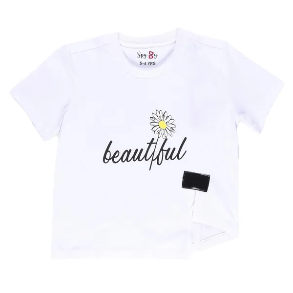 White_Round_Neck_Sleevesless_With_Side_Cut_Top_For_Girls