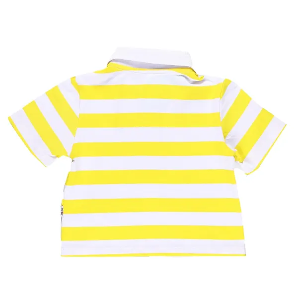 Yellow_Striped_Half_Sleeve_Collared_Tshirt_For_Girls