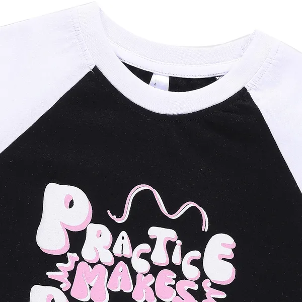 Black_Front_Printed_Half_Sleeve_Top_For_Girls