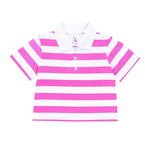 Fusia_Pink_Striped_Half_Sleeve_Collared_Tshirt_For_Girls
