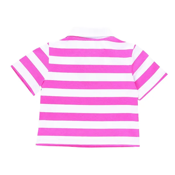 Fusia_Pink_Striped_Half_Sleeve_Collared_Tshirt_For_Girls