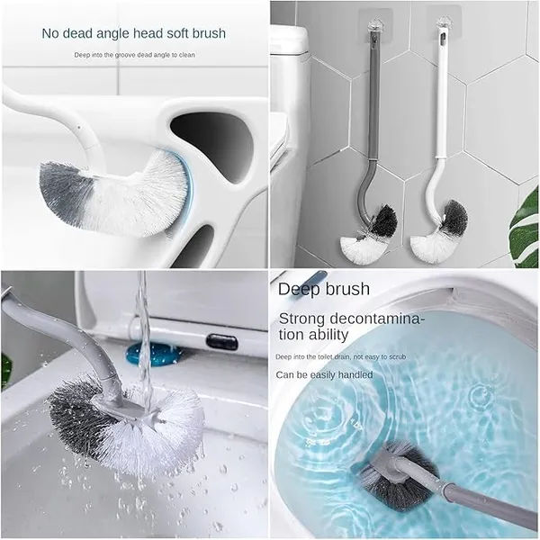 2_Pcs_Toilet_Brush_Curved_Design_Angled_Cleaner_Brush_Scrubber_For_Deep_Cleaning_Long_Plastic_Handle_And_Flexible_Bristles_Bathroom_Toilet_Bowl_BrushBrown