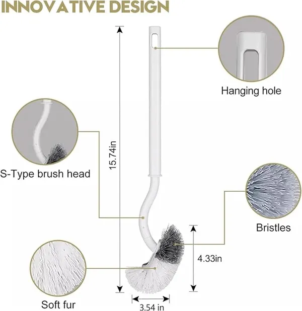 2_Pcs_Toilet_Brush_Curved_Design_Angled_Cleaner_Brush_Scrubber_For_Deep_Cleaning_Long_Plastic_Handle_And_Flexible_Bristles_Bathroom_Toilet_Bowl_BrushBrown