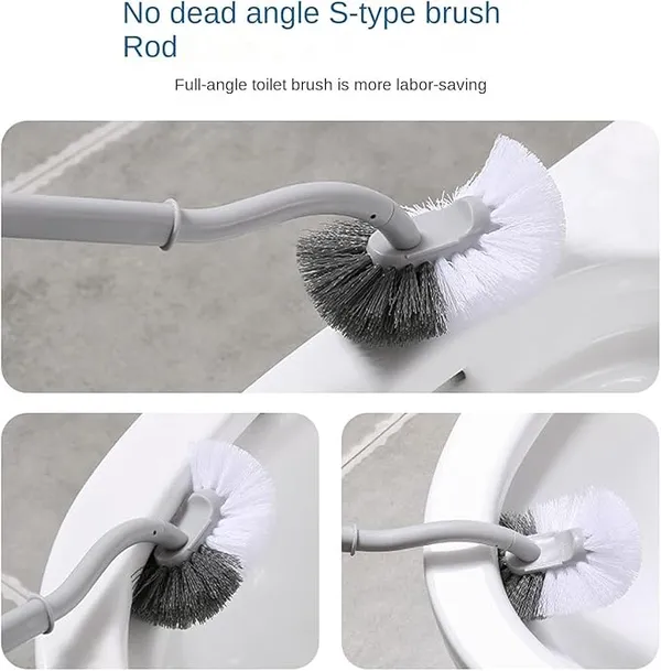 2_Pcs_Toilet_Brush_Curved_Design_Angled_Cleaner_Brush_Scrubber_For_Deep_Cleaning_Long_Plastic_Handle_And_Flexible_Bristles_Bathroom_Toilet_Bowl_BrushBrown