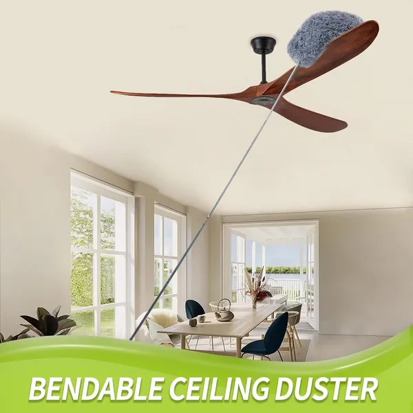 2_In_1_Long_Handle_Microfiber_Feather_Ceiling_Duster_For_Dust_Cleaning_With_Extendable_Pole_30100_Inch_With_Anti_Scratch_Bendable_Head_For_Cleaning_High_Cobweb_Stick_High_Ceiling_Fan_Mop