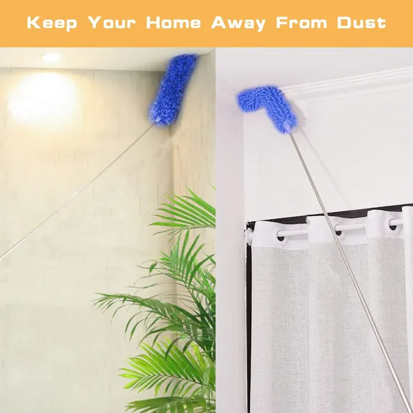 3_In_1_Long_Handle_Microfiber_Feather_Ceiling_Duster_With_Extendable_Pole_100_Inch_With_Anti_Scratch_Bendable_Head_For_Cleaning_High_Cobweb_Stick_Ceiling_Fan_Cleaner_Brush_Window_Blinds_Furniture