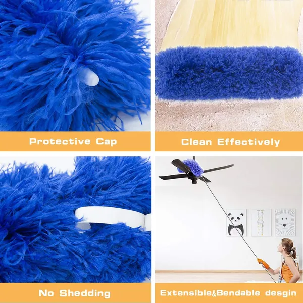 3_In_1_Long_Handle_Microfiber_Feather_Ceiling_Duster_With_Extendable_Pole_100_Inch_With_Anti_Scratch_Bendable_Head_For_Cleaning_High_Cobweb_Stick_Ceiling_Fan_Cleaner_Brush_Window_Blinds_Furniture