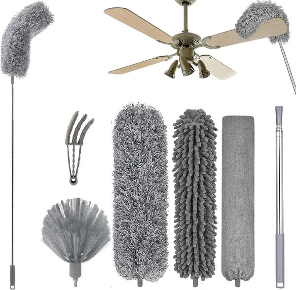 6Pcs_Multifunctional_Microfiber_High_Ceiling_Duster_With_Extension_Pole_30100_Inch_With_Bendable_Head_For_Cleaning_Cobweb_Window_Blinds_Furniture_Under_Bed_Sofa_Brush__Replacement_Combination_Set