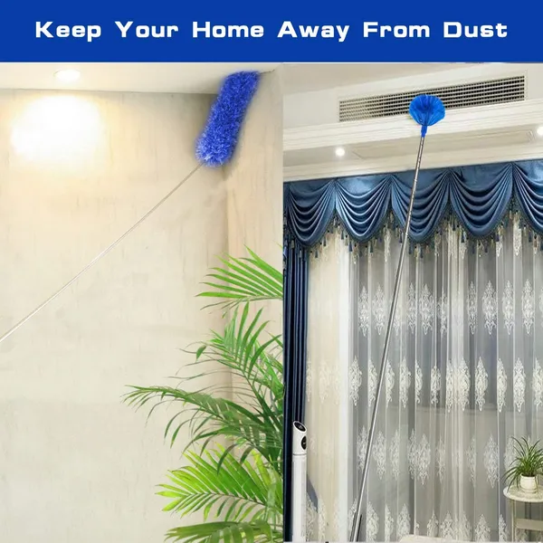 2_In_1_Long_Handle_Microfiber_Ceiling_Duster_With_Cobweb_Duster_For_Dust_Cleaning_Extendable_Pole_30100_Inch_With_Anti_Scratch_Bendable_Head_For_Cleaning_High_Stick_High_Ceiling_Fan