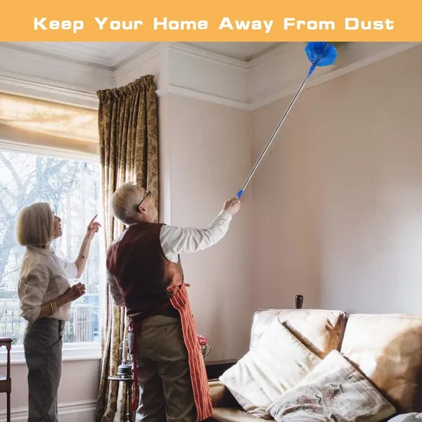 2_In_1_Long_Handle_Microfiber_Ceiling_Duster_With_Cobweb_Duster_For_Dust_Cleaning_Extendable_Pole_30100_Inch_With_Anti_Scratch_Bendable_Head_For_Cleaning_High_Stick_High_Ceiling_Fan