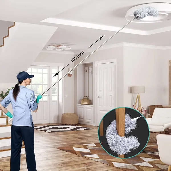 Microfiber_Feather_Dusters_For_Cleaning_Ceiling_Duster_1Pcs_100_Inch_Extension_Pole__2Pcs_Replaceable_Bendable_Head_Fan_Mop_For_Cleaning_High_Cobweb_Window_Blinds_Furniture