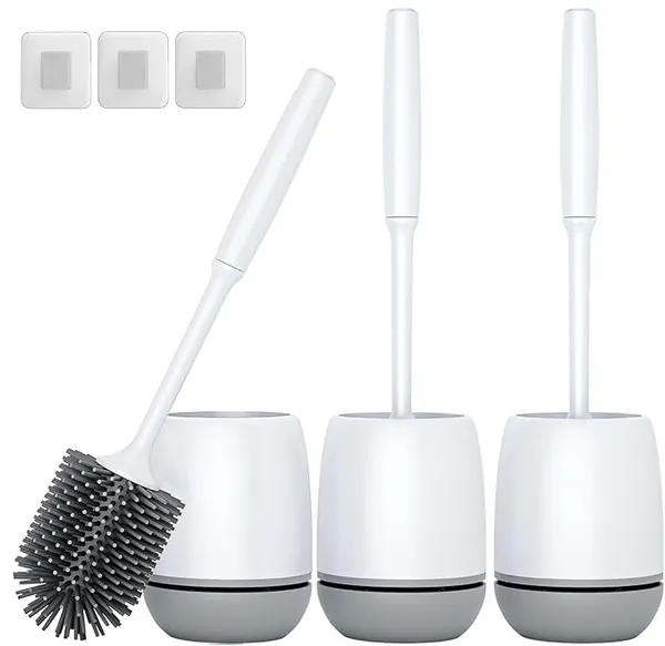 Pack_Of_3_Silicone_Toilet_Brush_With_Holder_StandBathroom_Toilets_Bowl_Cleaning_Brush_With_NonSlip_Long_Handle_Floor_Standing_HolderWall_Mounted_Without_Drilling_Quick_Drying_Holder_Set