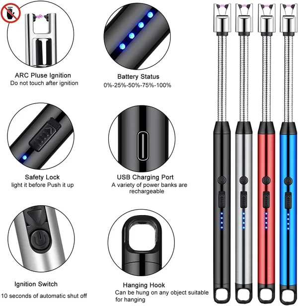 Upgraded_Rechargeable_Electric_Gas_Lighter_For_Kitchen_Cooking_Gas_Stove_Candles_Bbq_Pooja_360°_Flexible_Neck_Arc_Lighter_Plasma_Flameless_Windproof_Usb_Lighter__400_Uses_In_Single_Charge