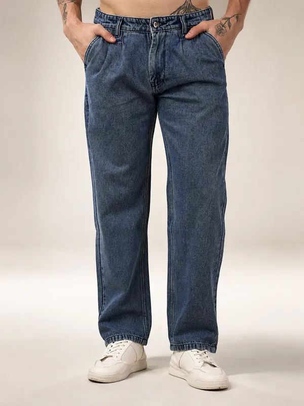 Indigo_Pure_Cotton_Baggy_fit_Jeans_For_Men