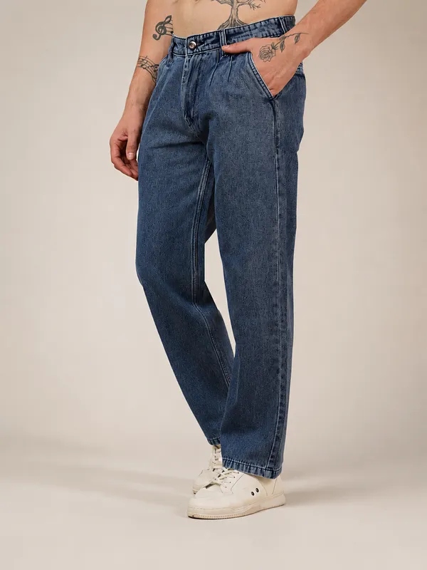 Indigo_Pure_Cotton_Baggy_fit_Jeans_For_Men
