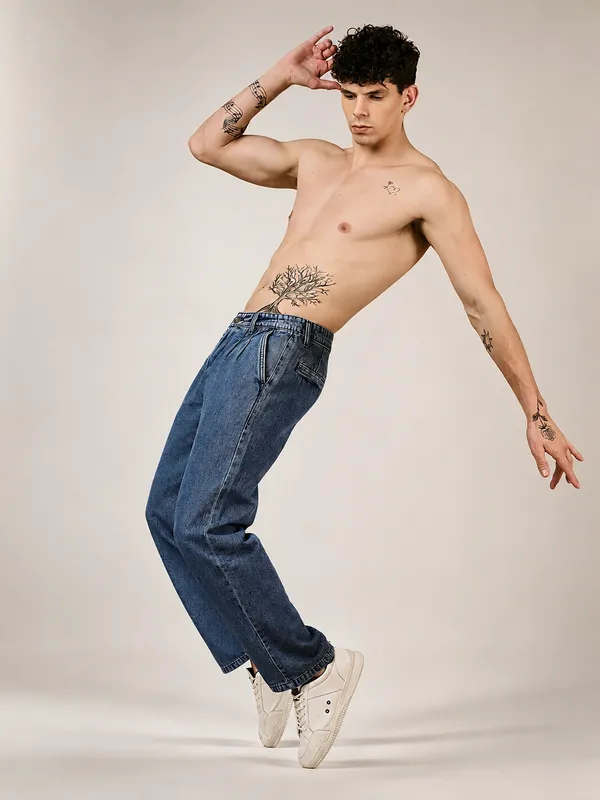Indigo_Pure_Cotton_Baggy_fit_Jeans_For_Men