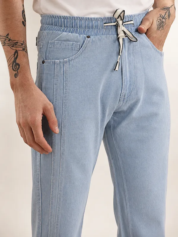 Ice_Blue_Pure_Cotton_Baggy_fit_Jeans_For_Men