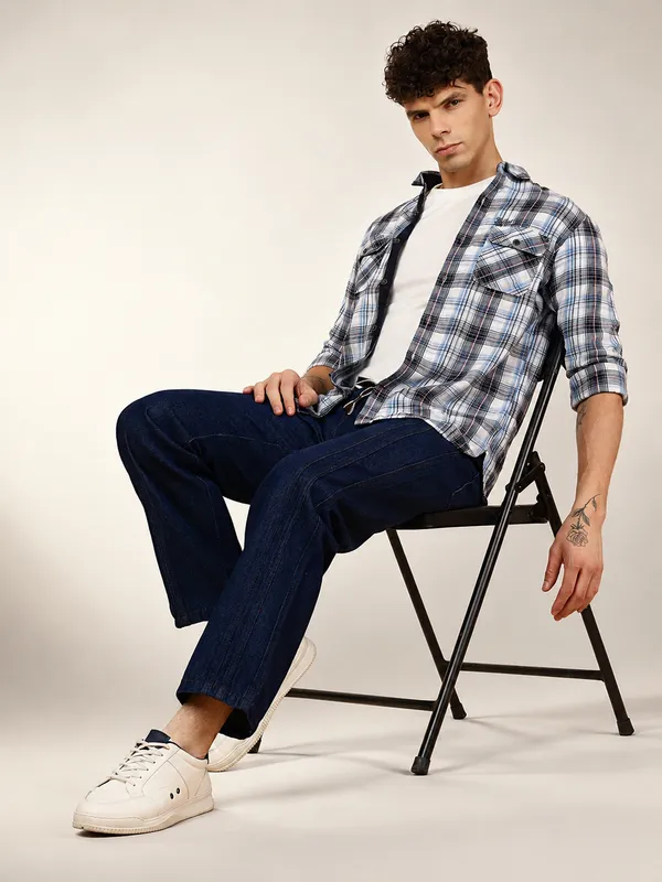 Blue_Pure_Cotton_Baggy_fit_Jeans_For_Men