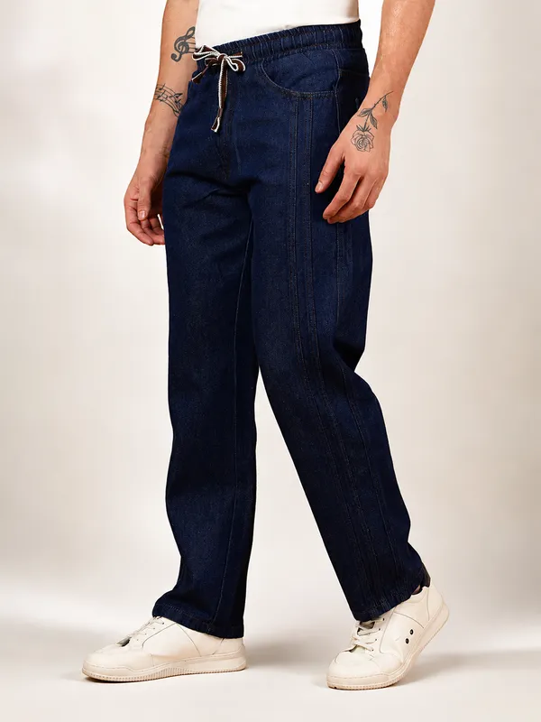 Blue_Pure_Cotton_Baggy_fit_Jeans_For_Men