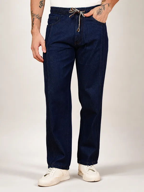 Blue_Pure_Cotton_Baggy_fit_Jeans_For_Men